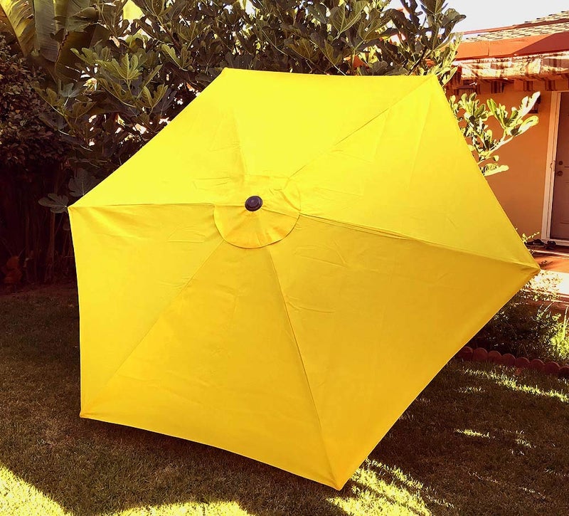 BELLRINO Decor Replacement Yellow Strong & Thick Umbrella Canopy for 9ft 6 Ribs Yellow (Canopy Only) - Image 2
