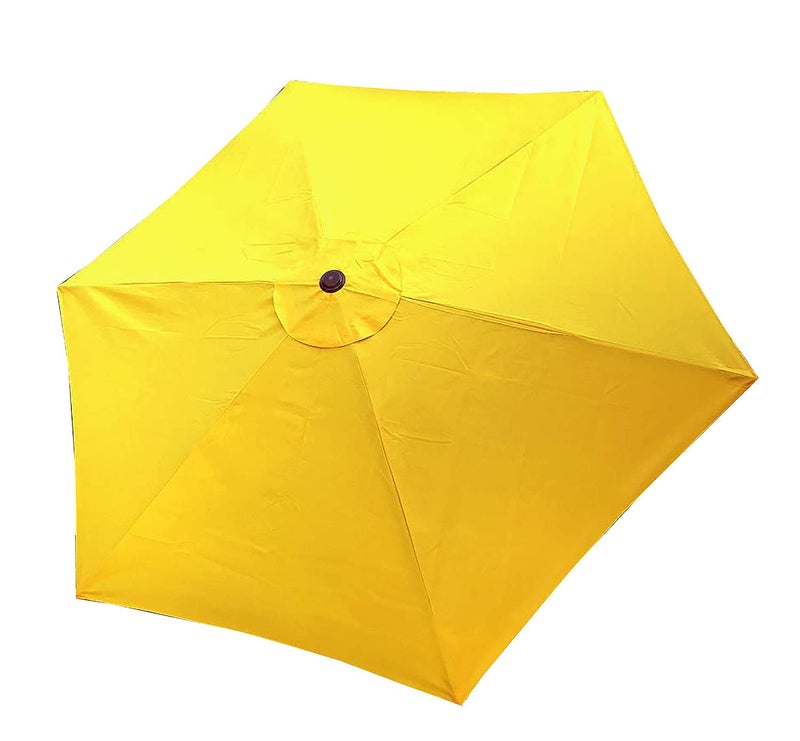 BELLRINO Decor Replacement Yellow Strong & Thick Umbrella Canopy for 9ft 6 Ribs Yellow (Canopy Only) - Image 1
