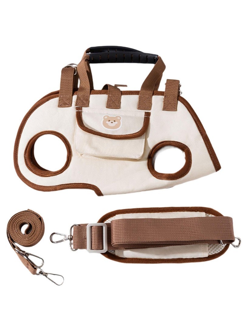 general Dog Carrier Multifunctional Cute Dog Lift Harness for Walking Travel Outdoor Brown L - Image 1