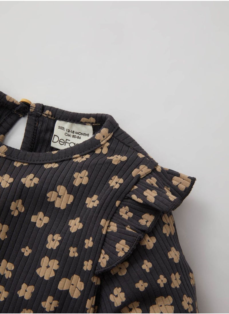 DeFacto - Regular Fit Flower Long Sleeve T-Shirt - Image 1