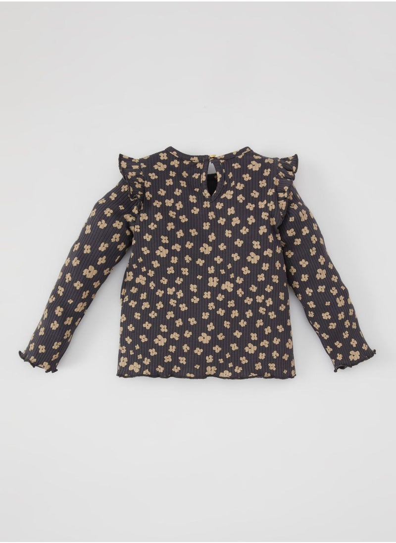 DeFacto - Regular Fit Flower Long Sleeve T-Shirt - Image 1