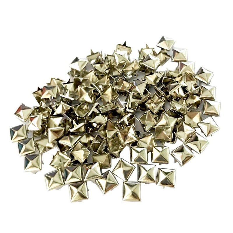 LOOM TREE ® Wholesale 100pcs Square Pyramid Rivet Metal Studs Leathercraft DIY Silver Leathercrafts | Leathercraft Accessories | Studs, Rivets & Tacks - Image 1