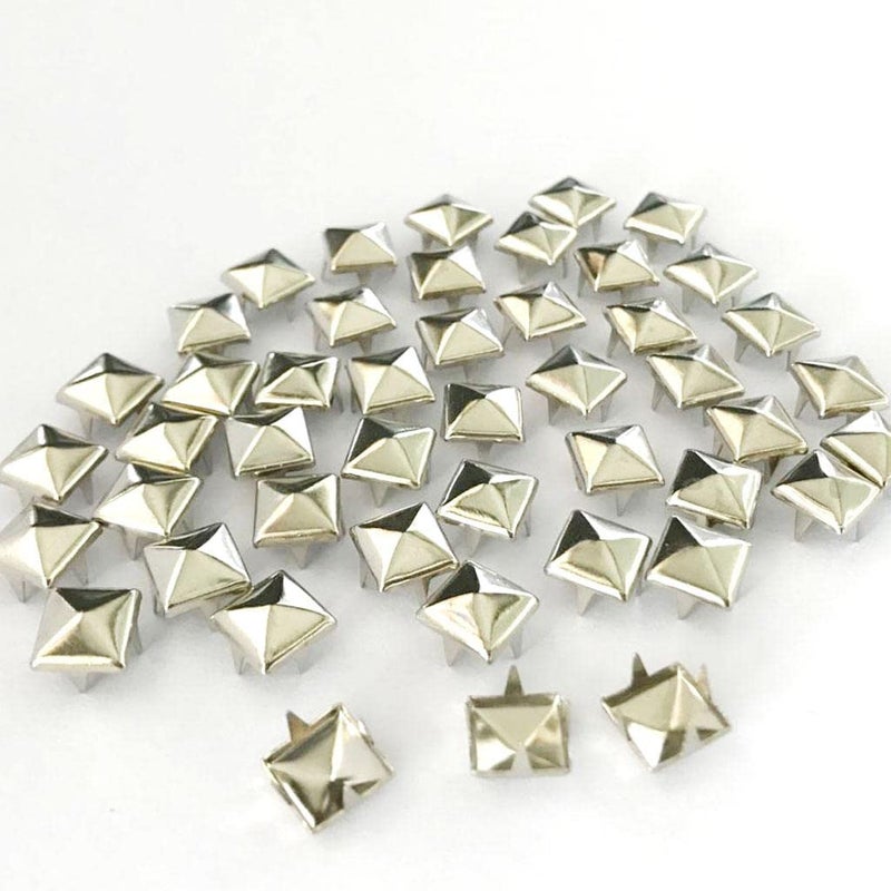 LOOM TREE ® Wholesale 100pcs Square Pyramid Rivet Metal Studs Leathercraft DIY Silver Leathercrafts | Leathercraft Accessories | Studs, Rivets & Tacks - Image 4
