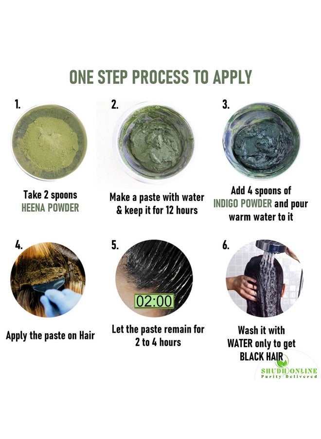 Shudh Online Indigo And Henna Powder Organic For Hair Colour (100 Grams Each - 200 Grams), Avuri And Mehandi, Neela Amari, Natural Mehndi, Cassia Obovata, Neel Patti, Neelayamari, Neli Aku - Image 3