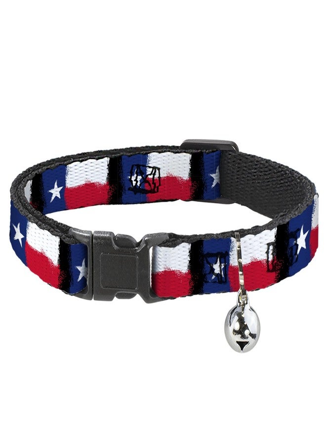 Buckle Down Buckle-Down Cat Collar Breakaway Texas Flag Painting 8 to 12 Inches 0.5 Inch Wide - Image 1