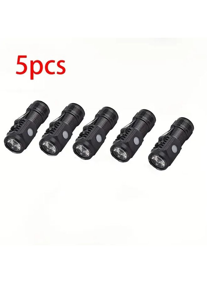 5 Packs Tactical Flashlight USB Rechargeable Fast Flash Portable Design Lithium Battery - Image 1