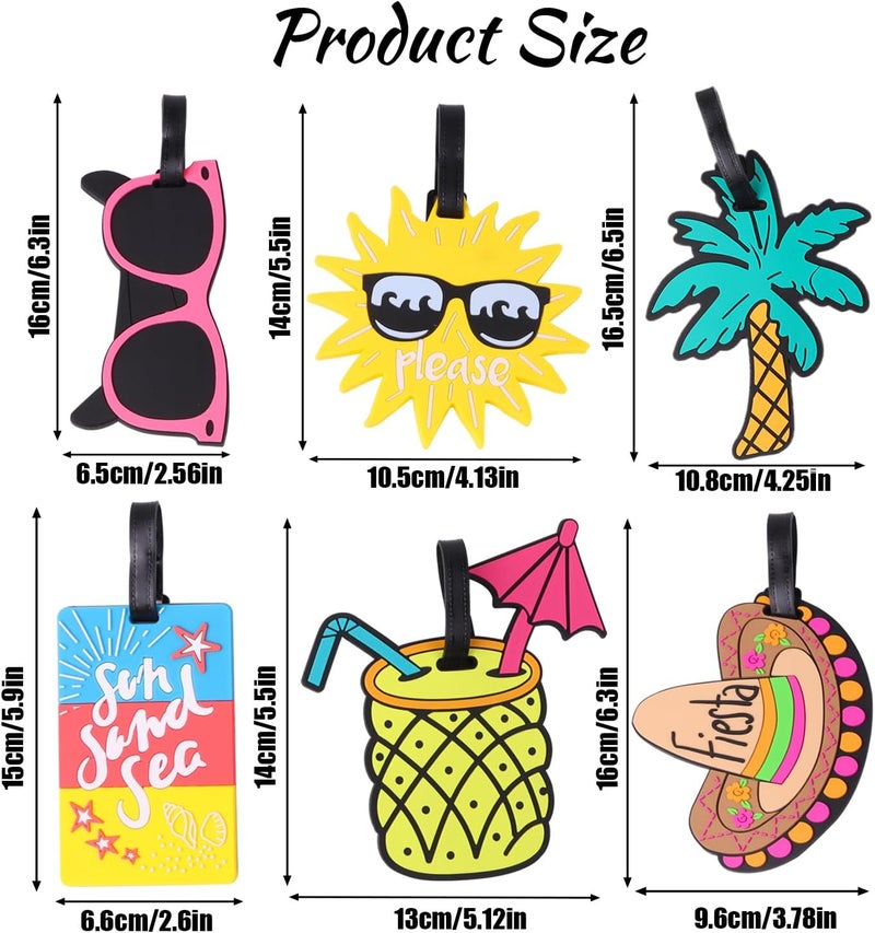 LOKIPA LOKIPA 6 Pack Unique Luggage Tags  Fun Summer Beach Travel Tags for Suitcase Baggage and Backpack  - Image 2