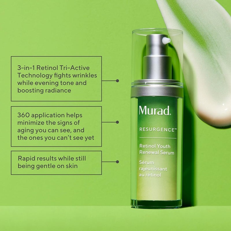 Murad Retinol Youth Renewal Serum – Anti-Aging Night Serum with Retinol Tri-Active Technology & Hyaluronic Acid – 1.0 oz / 30ml - Image 2