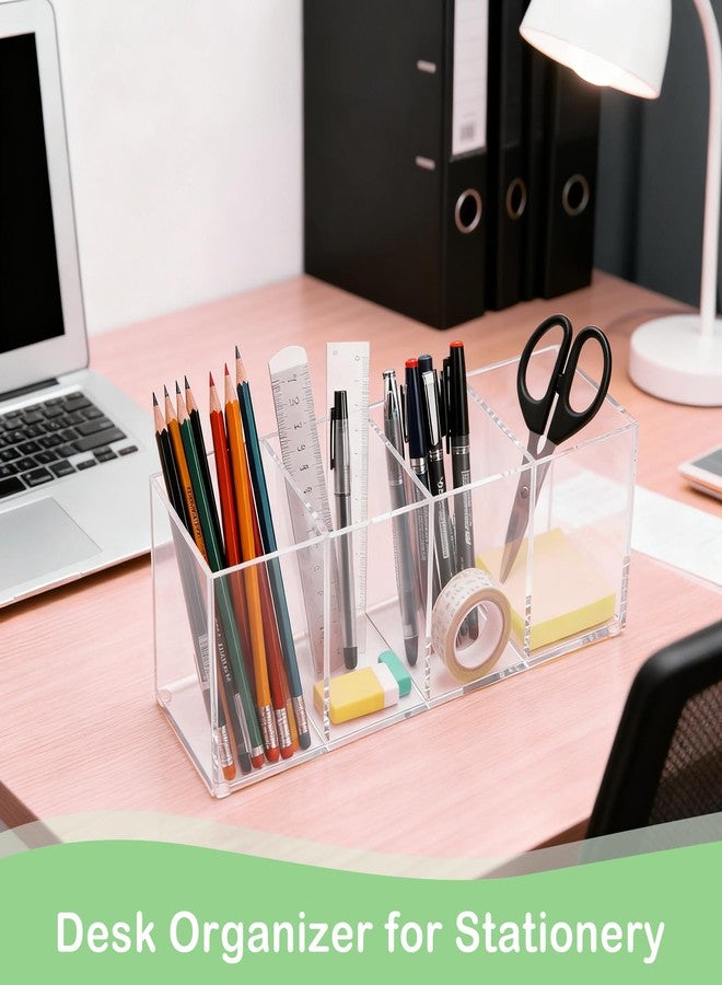 elysolpluv Clear Acrylic 4-Compartment Organizer Box, Small (7.9" × 2.7" × 3.5") - Handcrafted, Eco-Friendly, Minimal Packaging Compact Storage Organizer - Image 4