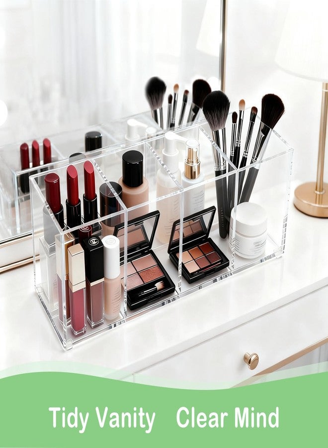 elysolpluv Clear Acrylic 4-Compartment Organizer Box, Small (7.9" × 2.7" × 3.5") - Handcrafted, Eco-Friendly, Minimal Packaging Compact Storage Organizer - Image 5