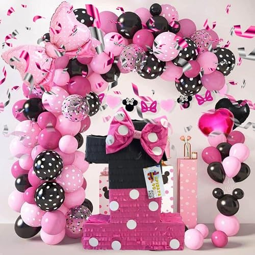 A Pinata 4 U APINATA4U Pink Black Number One Pinata with Bow First Birthday Party Decorations and Gift Gift for Her on 1st Birthday and Anniversary Diy Themed Pinata for Celebration 20X16X4 Inches - Image 5