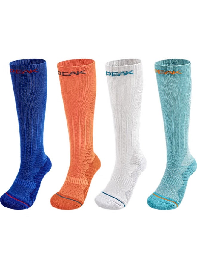 PEAK Youth Thickened Quick-Dry Children'S Soccer Socks, Mid-Calf To Knee-Length, Training Compression Socks, Leg Protection Compression Socks, 08 White - Image 3