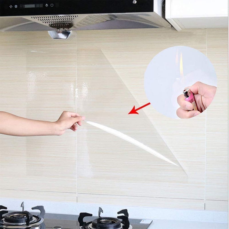 COSNIGHT Clear Contact Paper Kitchen Oil Proof Waterproof Wallpaper Self Adhesive Vinyl Film High Temperature Resistant Transparent Removable Paper for Cupboard Doors Walls Kitchen 11.8In*118In - Image 2