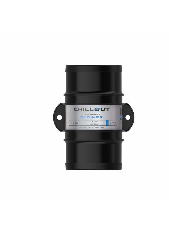 ChillOut Systems - Club Series Lightweight 3" in-Line Air Blower, 12V 180 CFM for Automotive Racing, Engine, Cabin Cooling, Bilges, Galleys and Heads Ventilation - Image 1
