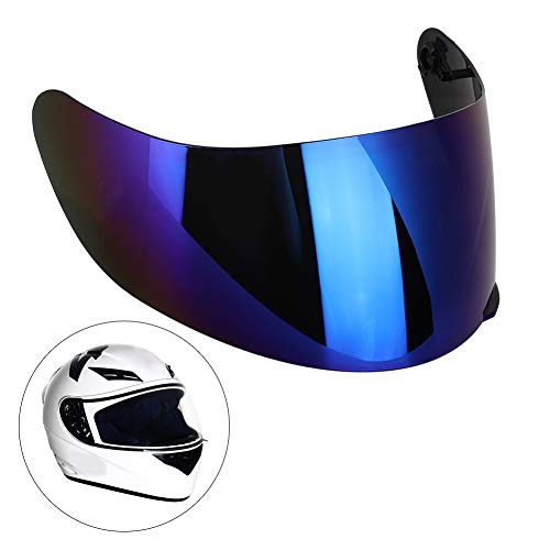ZERONE زيرون خوذة دراجة نارية واقي، خوذة دراجة نارية كاملة الوجه واقي عدسة زجاج أمامي بديل أوراق واقية للدراجة مقاومة للخدش تناسب AGV K3SV K5 (أزرق) - Image 2