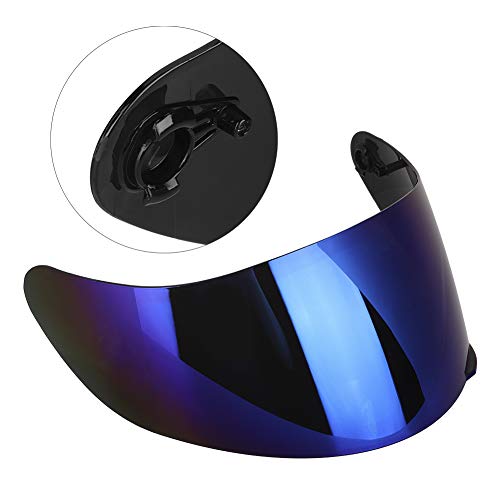 ZERONE زيرون خوذة دراجة نارية واقي، خوذة دراجة نارية كاملة الوجه واقي عدسة زجاج أمامي بديل أوراق واقية للدراجة مقاومة للخدش تناسب AGV K3SV K5 (أزرق) - Image 5