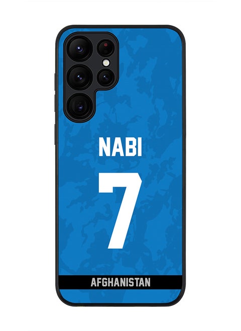 Rugged Black Edge Case for Samsung Galaxy S23 Ultra 5G, Slim fit Soft Case Flexible thin Cover - Player Name - Mohammad Nabi, Jersey Number- 7