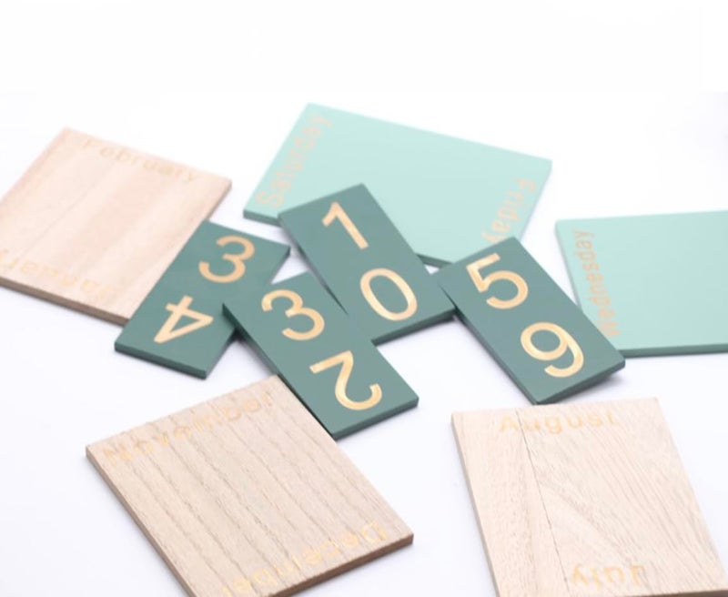 Vellichor Europe Wooden Perpetual Calendar - Reusable Desk Calender - Eco Friendly Rustic Home Decor - Image 3