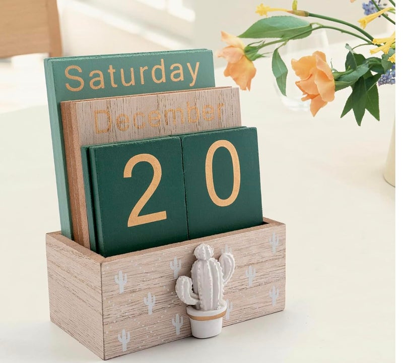 Vellichor Europe Wooden Perpetual Calendar - Reusable Desk Calender - Eco Friendly Rustic Home Decor - Image 5