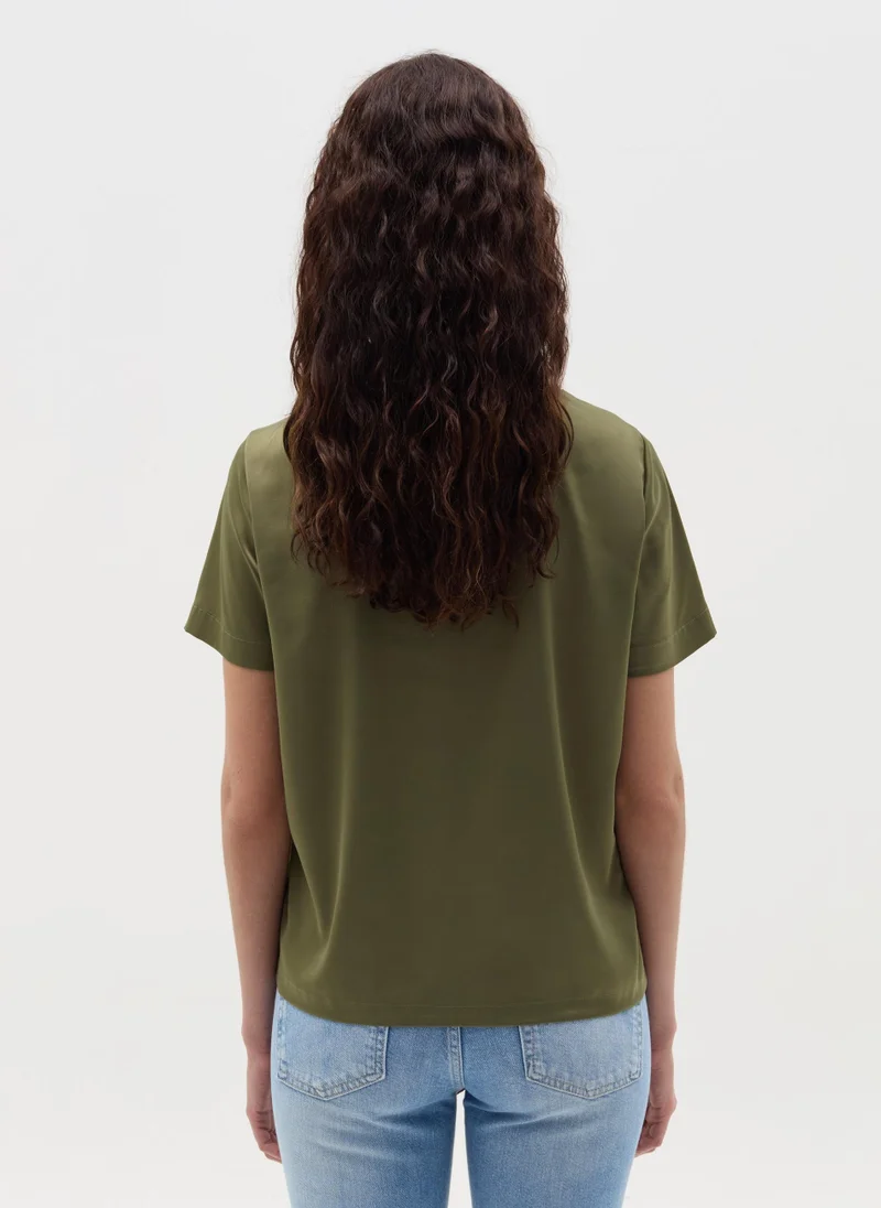 Ovs Short-Sleeved Blouse In Satin