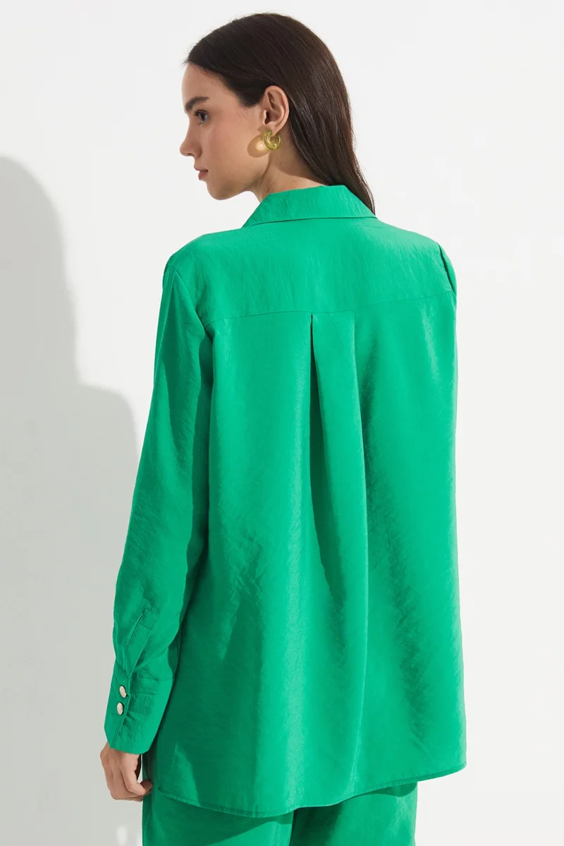 JUNE Women's Exclusive Regular Regular Pattern Modal Mixed Flowy Shirt
