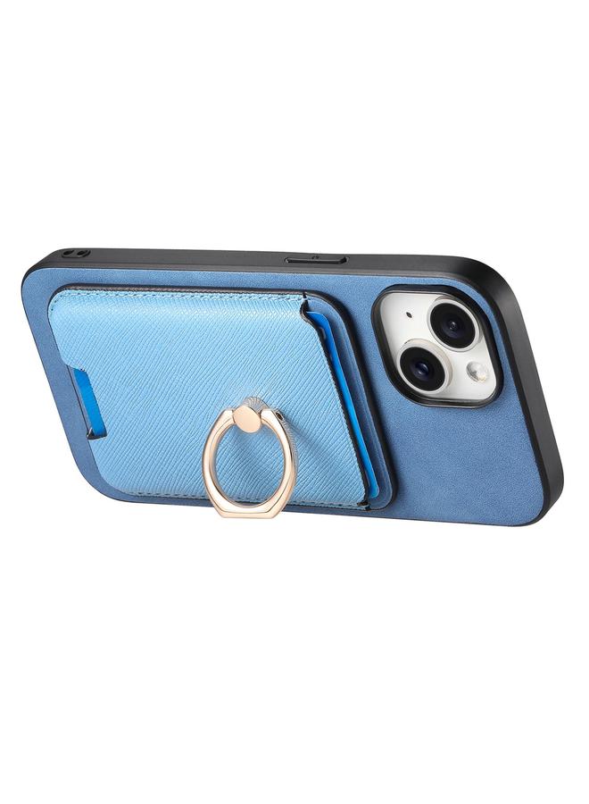S-TOP Case For iPhone 15 Plus Retro Cross Leather Card Bag MagSafe Phone Case - Image 4