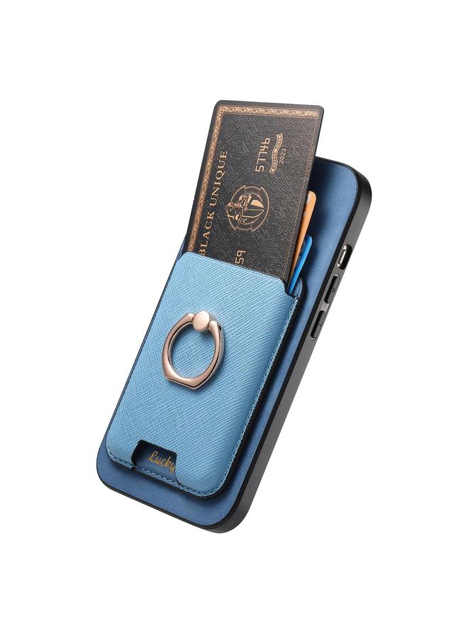 S-TOP Case For iPhone 15 Plus Retro Cross Leather Card Bag MagSafe Phone Case - Image 3