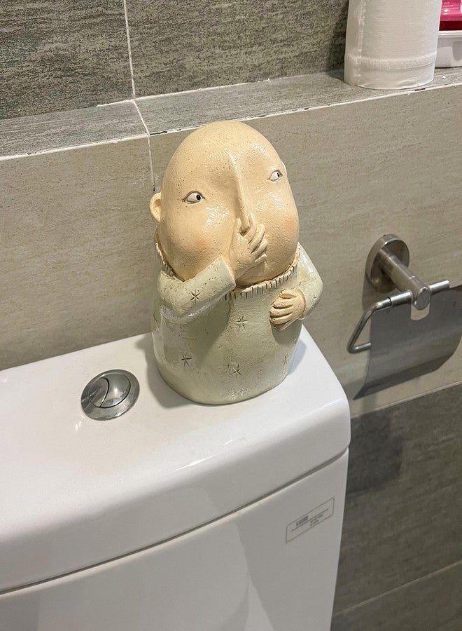 BuleVina Boy Holding Nose Sculpture Statue, 6.18" High, Creative Resin Stinky Funny Kitschy Man Boys Sitters Figurine for Bathroom Home Shelf Decor - Image 4