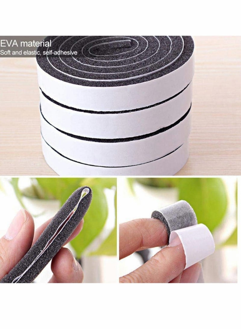 Seal Tape Strong Adhesive Soundproof Shockproof Gap Sealing Foam Rubber Weather Stripping Strip Tape for Home Window Door Draught Excluder Air Conditioner (12 Rolls of 1M Long Each) - Image 4