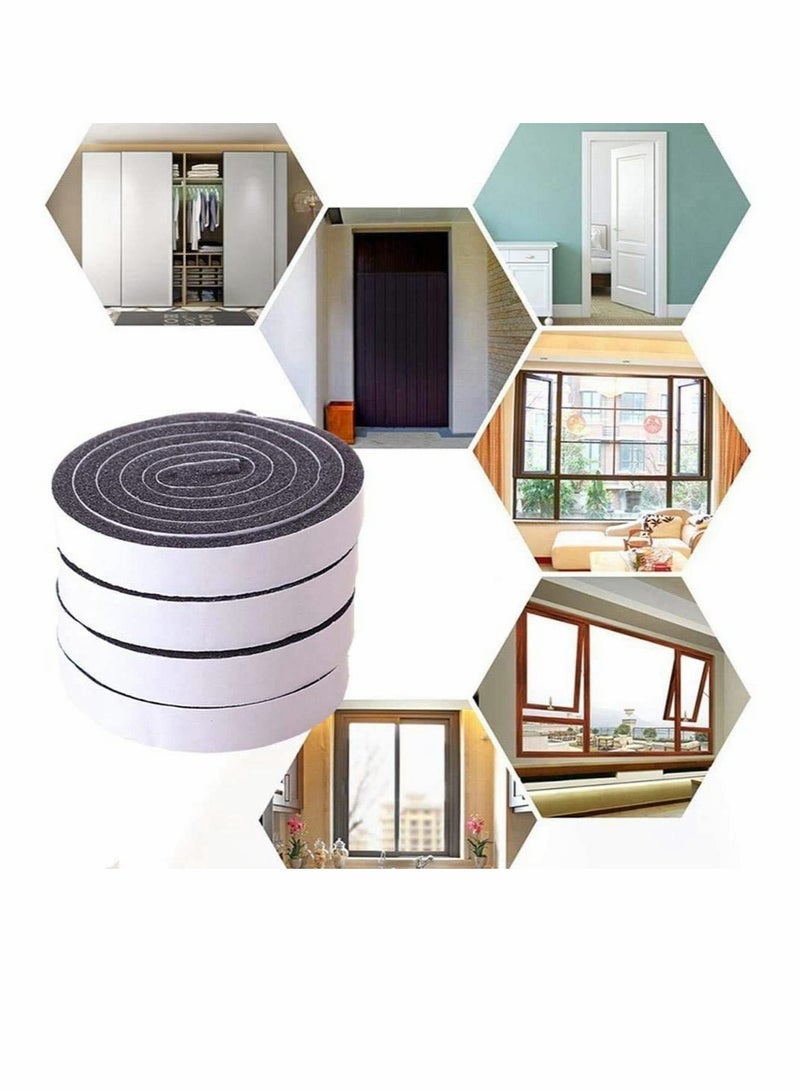 Seal Tape Strong Adhesive Soundproof Shockproof Gap Sealing Foam Rubber Weather Stripping Strip Tape for Home Window Door Draught Excluder Air Conditioner (12 Rolls of 1M Long Each) - Image 5