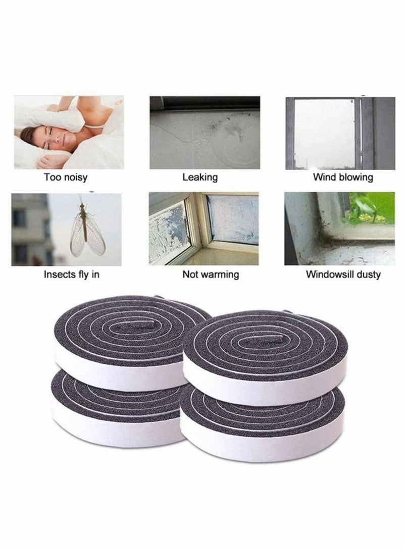 Seal Tape Strong Adhesive Soundproof Shockproof Gap Sealing Foam Rubber Weather Stripping Strip Tape for Home Window Door Draught Excluder Air Conditioner (12 Rolls of 1M Long Each) - Image 2
