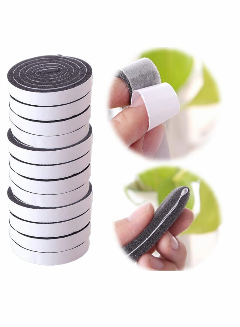 Seal Tape Strong Adhesive Soundproof Shockproof Gap Sealing Foam Rubber Weather Stripping Strip Tape for Home Window Door Draught Excluder Air Conditioner (12 Rolls of 1M Long Each) - Image 1