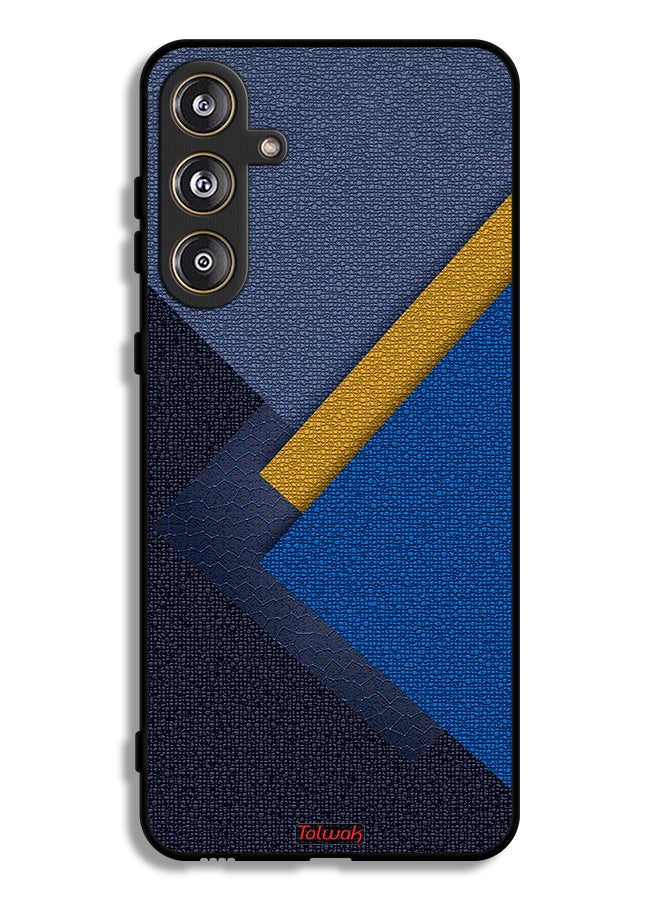 Tolwak Samsung Galaxy M55 5G Protective Case Cover Triangles Leather Shades Pattern - Image 1