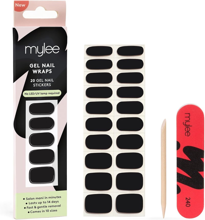 Mylee Gel Nail Wraps Witching Hour 10 PreCured Gel Stickers for Instant Mani No Lamp Needed ChipResistant Glossy Finish Lasts Up to 14 Days Easy to Apply Vegan CrueltyFree