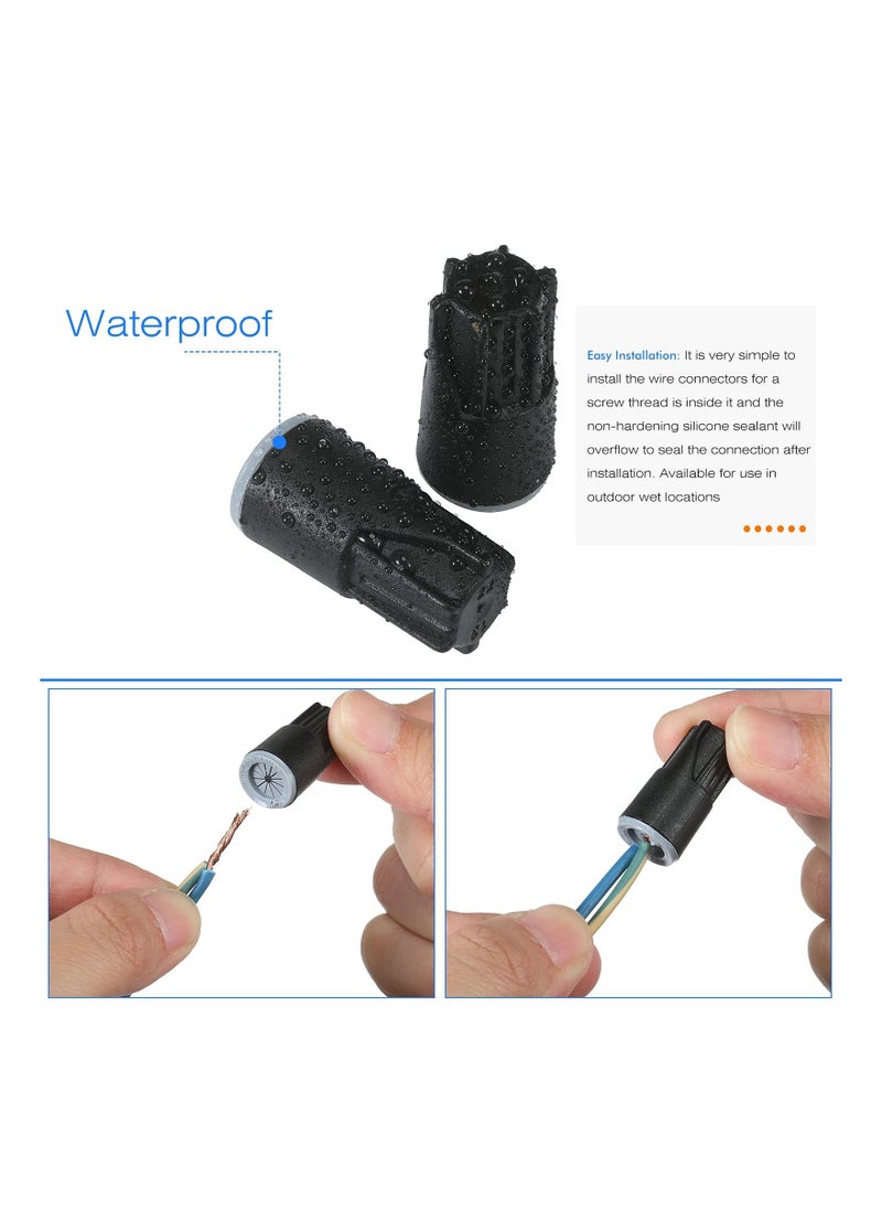 Y&D SYOSI Waterproof Wire Connectors, 100Pcs Nuts Grease Cap Outdoor Electrical Nut for Landscape Lighting  - Image 4