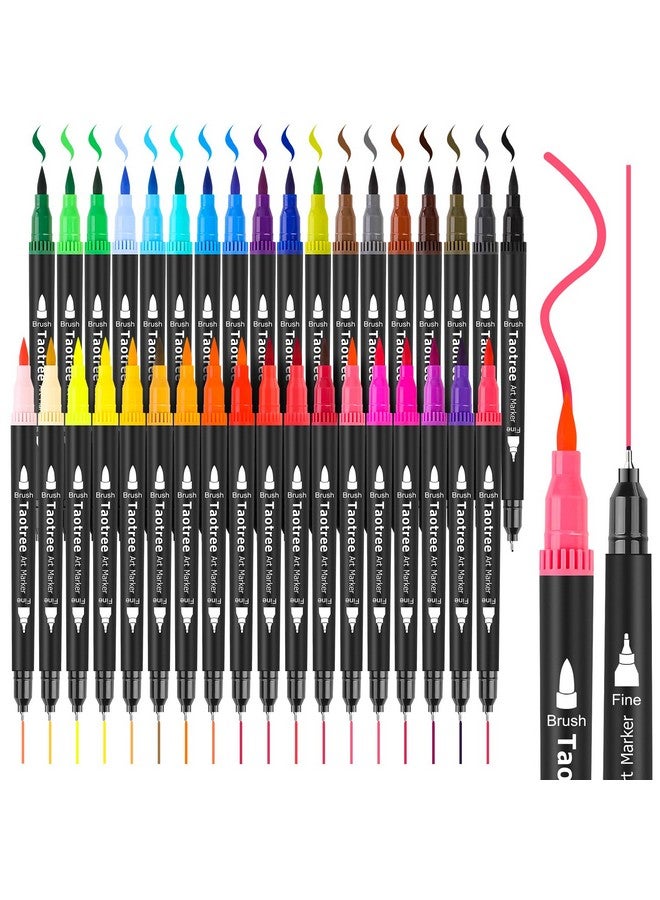 Taotree 36 Colors Dual Tip Art Markers Pens For Kids Adult Coloring Books Artist Fine & Brush Tip Coloring Markers Drawing Pen For Journaling Note Taking Lettering Calligraphy Craft Art Supplies Set - Image 1