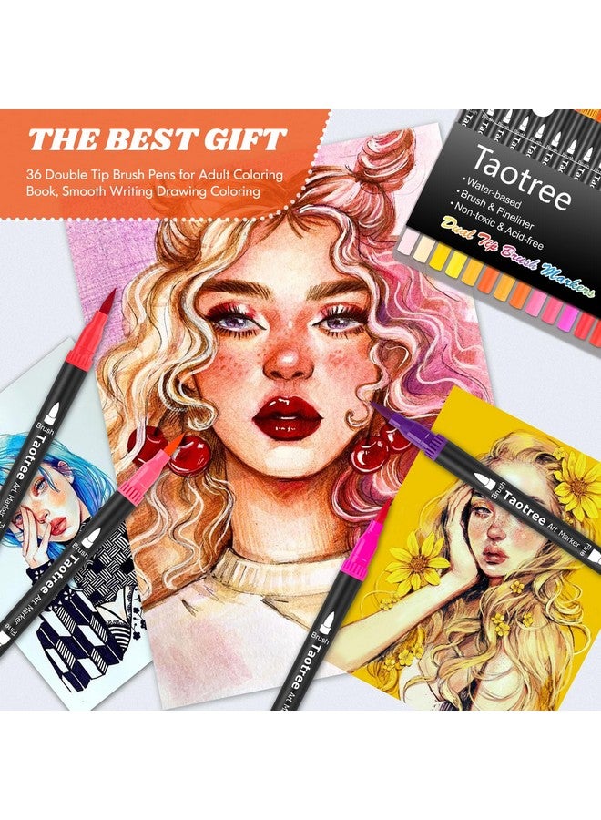 Taotree 36 Colors Dual Tip Art Markers Pens For Kids Adult Coloring Books Artist Fine & Brush Tip Coloring Markers Drawing Pen For Journaling Note Taking Lettering Calligraphy Craft Art Supplies Set - Image 4