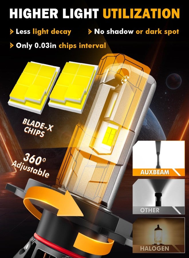 أوكسبيم مصابيح ضباب Auxbeam 2025 F18 Series H4 9003، بقوة 22000 لومن، مصابيح رياضية H4 للاستخدام على الطرق الوعرة أو مصابيح ضباب - عبوة من قطعتين - Image 3