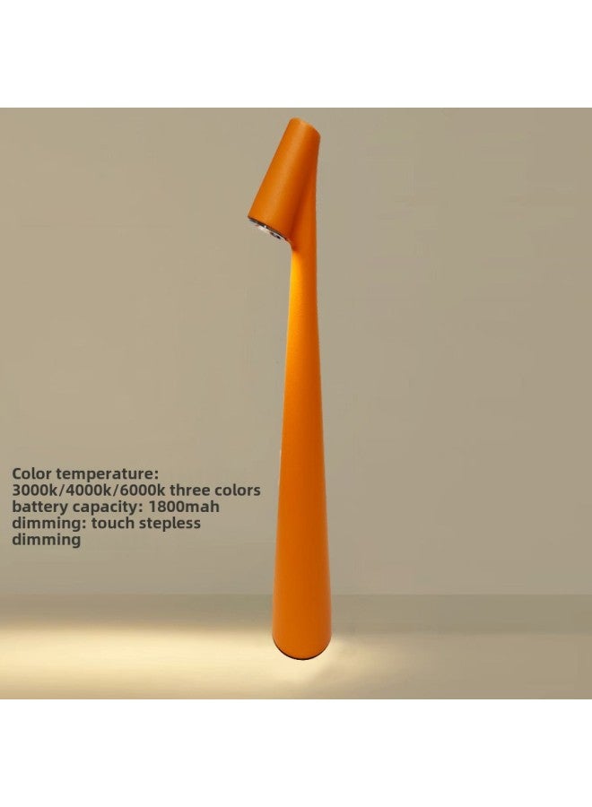 Led Rechargeable Table Lamp Touch Gao Fushuai Table Lamp Restaurant Creative Personality Desktop Decoration Atmosphere Lamp-Light Source Power:35cm Short Model (three Colors + Stepless Dimming)-Light Color:Orange - Image 1