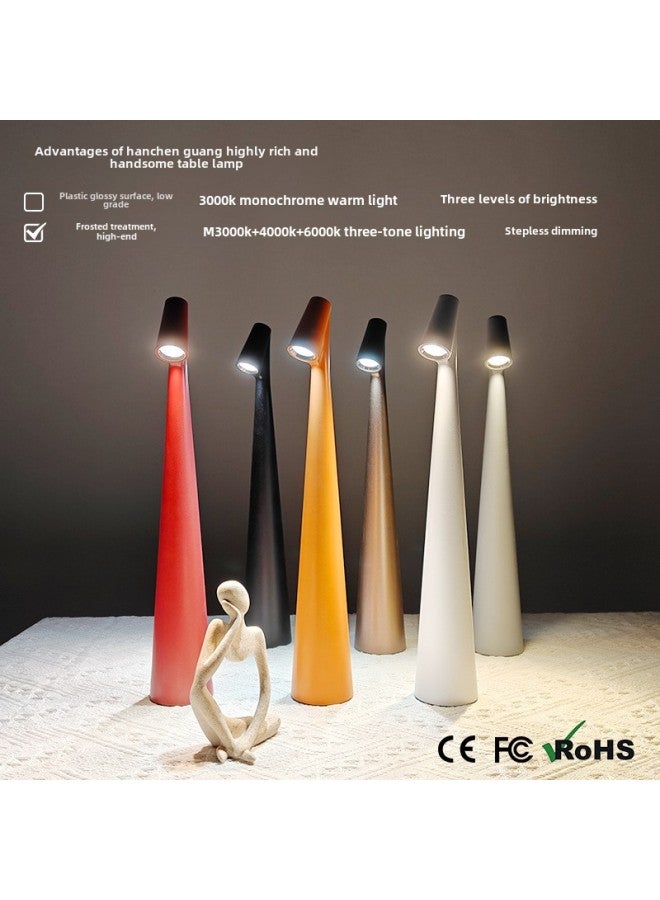 Led Rechargeable Table Lamp Touch Gao Fushuai Table Lamp Restaurant Creative Personality Desktop Decoration Atmosphere Lamp-Light Source Power:35cm Short Model (three Colors + Stepless Dimming)-Light Color:Orange - Image 2