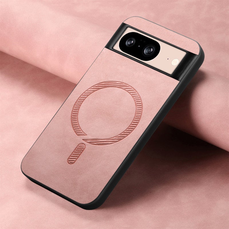 HuHa Case Cover For Google Pixel 9 / 9 Pro Retro Magsafe Magnetic PU Back Cover Phone Case(Pink) - Image 2