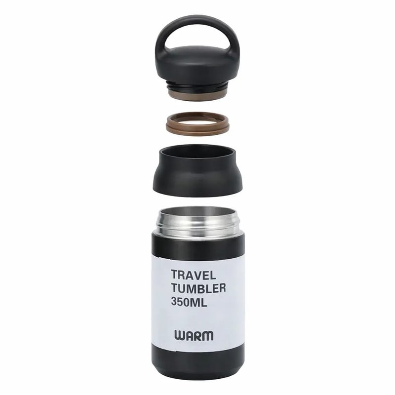Stainless Steel Black Travel Thermal Mug – 350 ml - Image 2