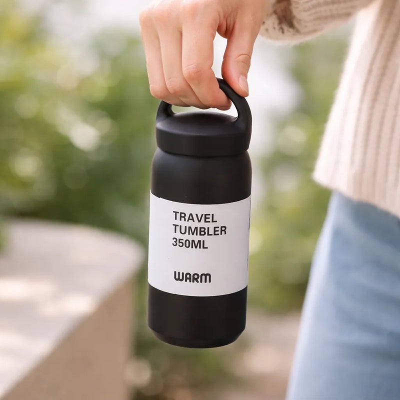 Stainless Steel Black Travel Thermal Mug – 350 ml - Image 3
