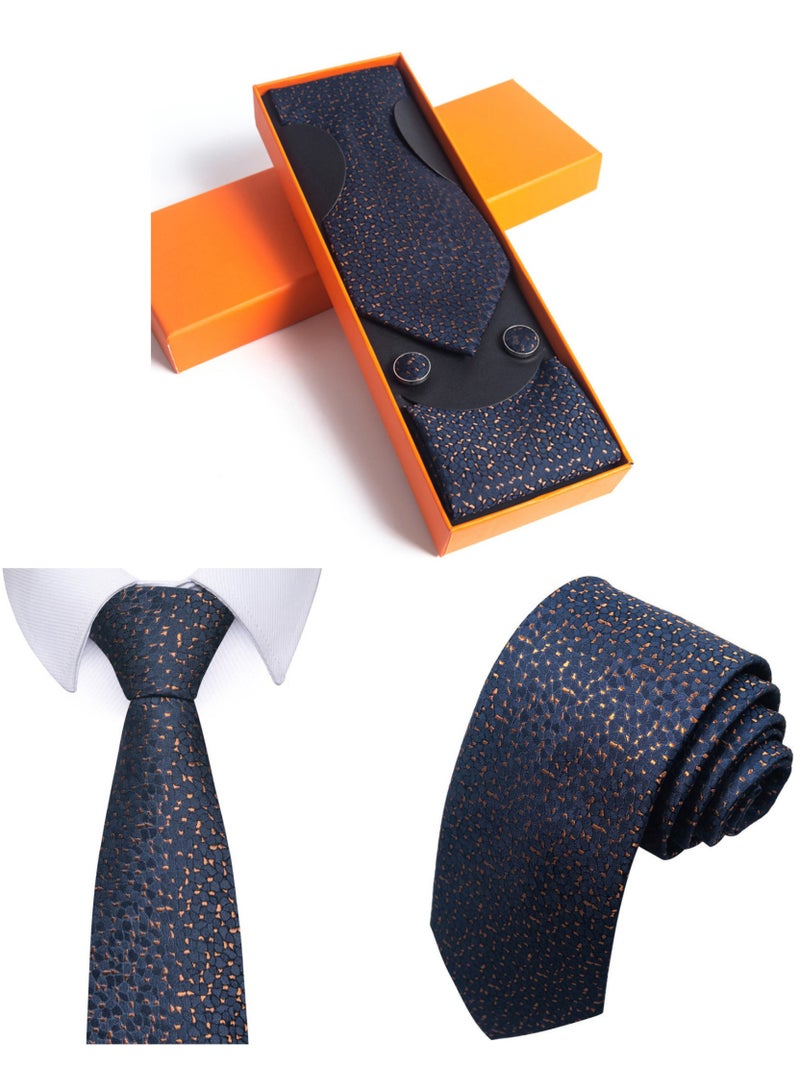 أروى المألوف ربطة العنق دعوى هدية مربع مجموعة مع التعادل ، جيب مربع ، أزرار أكمام مجموعة - Image 1