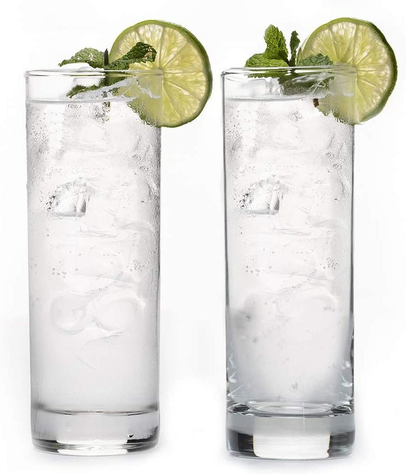 MARTVIA 350 ML Water Glass Tumbler Highball Glasses Clear Iced Tea and Glasses for Drinking Cocktail Juice Milkshake Coke Soda Dishwasher Safe Pack of 2 Casablanca Glass 350ML - Image 1