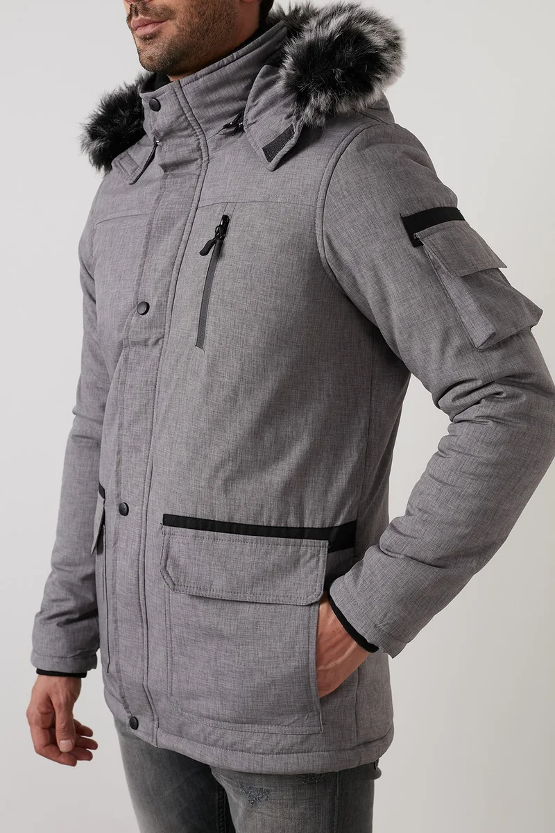بوراتي Plush Lined Water and Wind Resistant Cold Proof Slim Fit Coat Men'S COAT 5711051