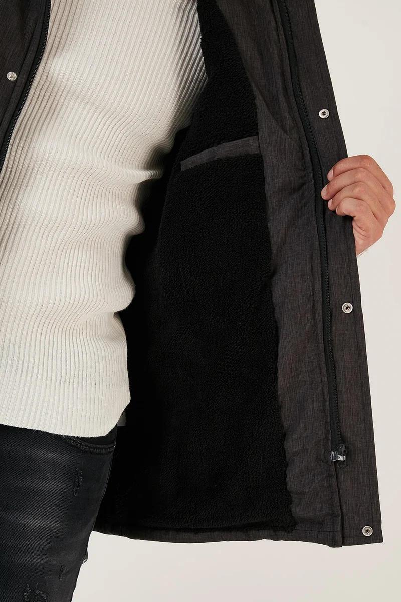 بوراتي Plush Lined Water and Wind Resistant Cold Proof Slim Fit Coat Men'S COAT 5711051