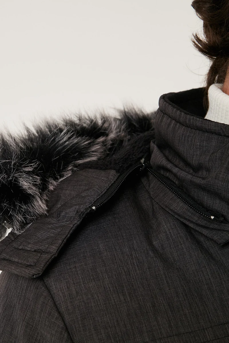 بوراتي Plush Lined Water and Wind Resistant Cold Proof Slim Fit Coat Men'S COAT 5711051