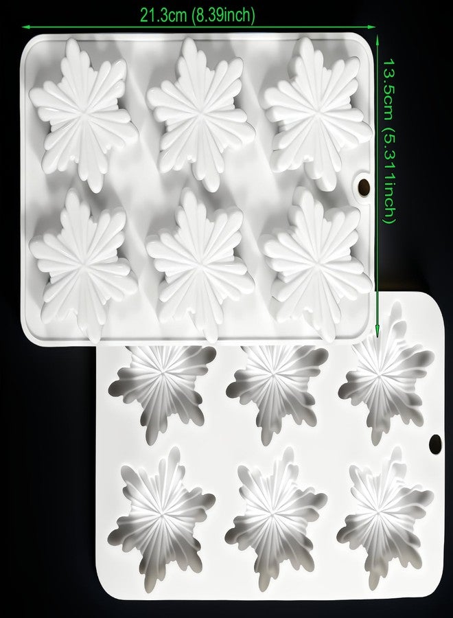 LLPMutu 2 Pcs Snowflake Silicone Molds Snowflake Soap Molds Christmas Snowflakes Silicone Mold Snowflake Silicones Chocolate Molds Christmas Silicones Molds for Making Cookie Handmade Soaps Candles Bath Bomb - Image 4