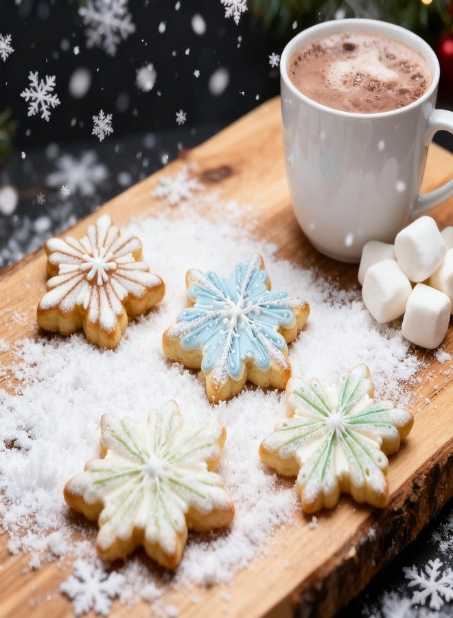 LLPMutu 2 Pcs Snowflake Silicone Molds Snowflake Soap Molds Christmas Snowflakes Silicone Mold Snowflake Silicones Chocolate Molds Christmas Silicones Molds for Making Cookie Handmade Soaps Candles Bath Bomb - Image 5